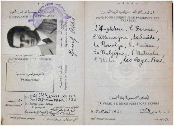 The Egyptian passport of Jussuf Abbo