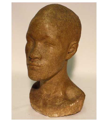 Man’s head (ceramic) by Jussuf Abbo
