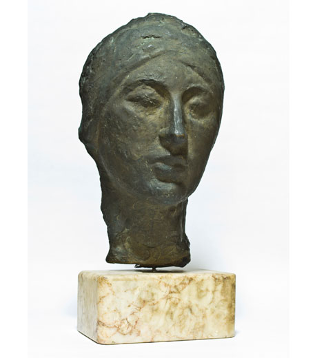Woman’s head in bronze 1916 by Jussuf Abbo