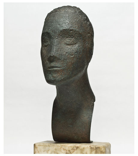 Tête de femme en bronze par Jussuf Abbo