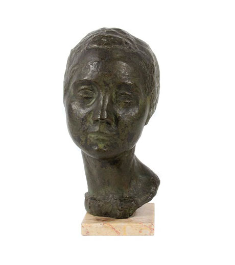 Woman’s head in bronze by Jussuf Abbo